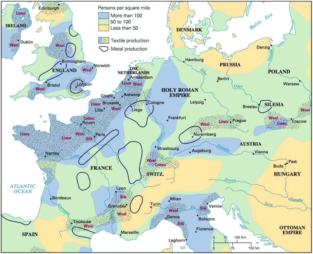 Western Europe in 1700.