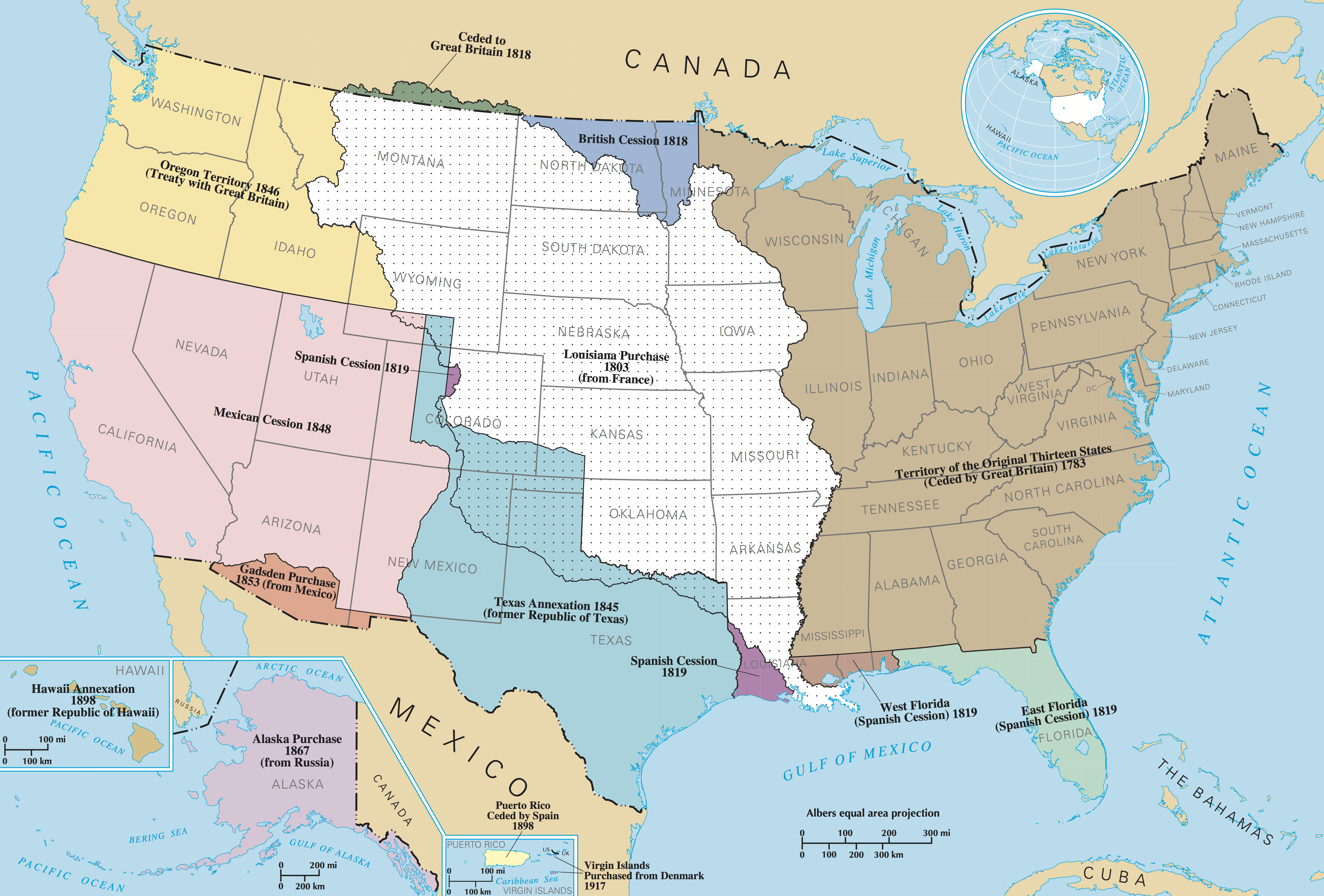 Historical Map of the United States.