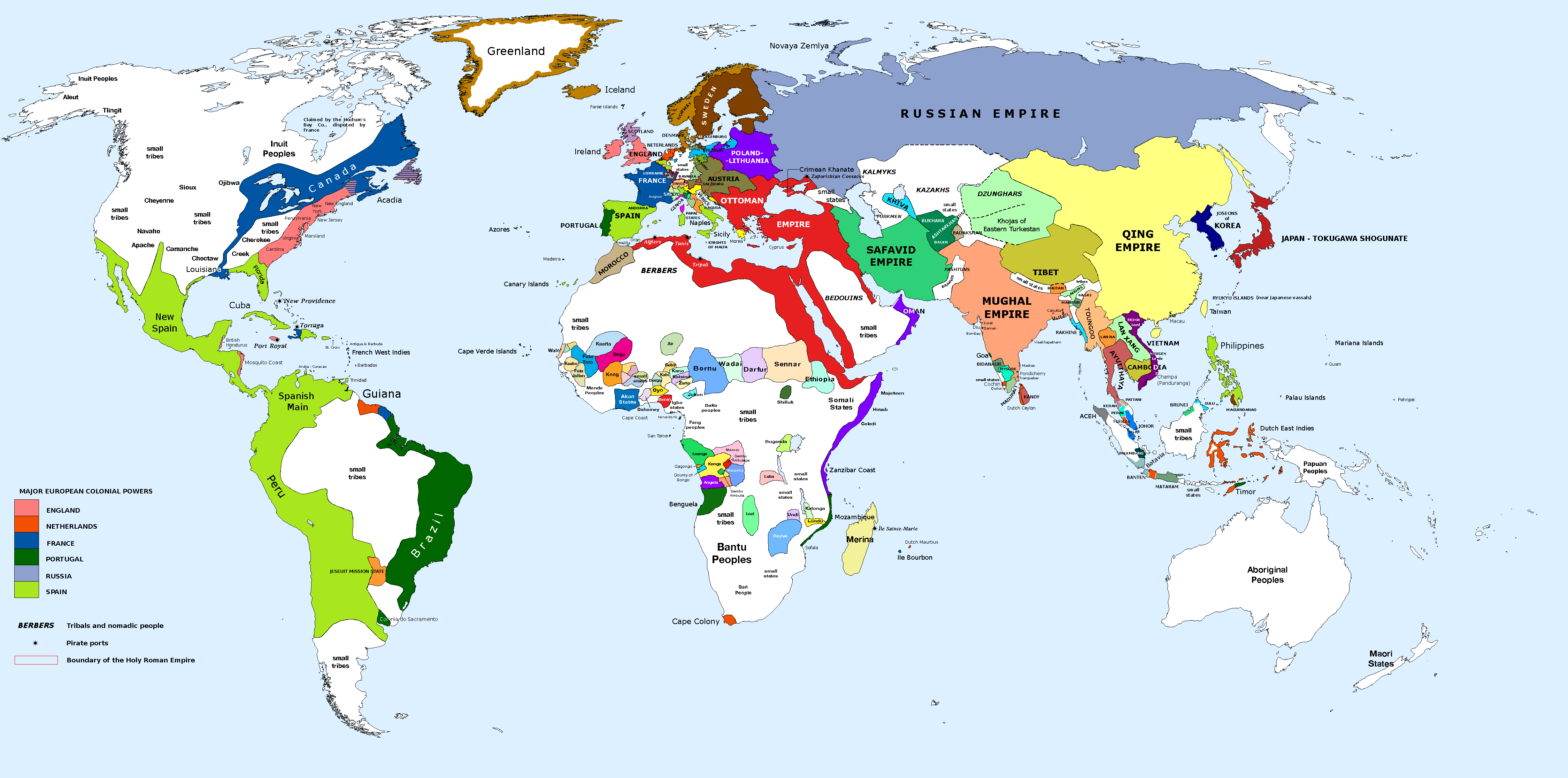 The World in 1700.